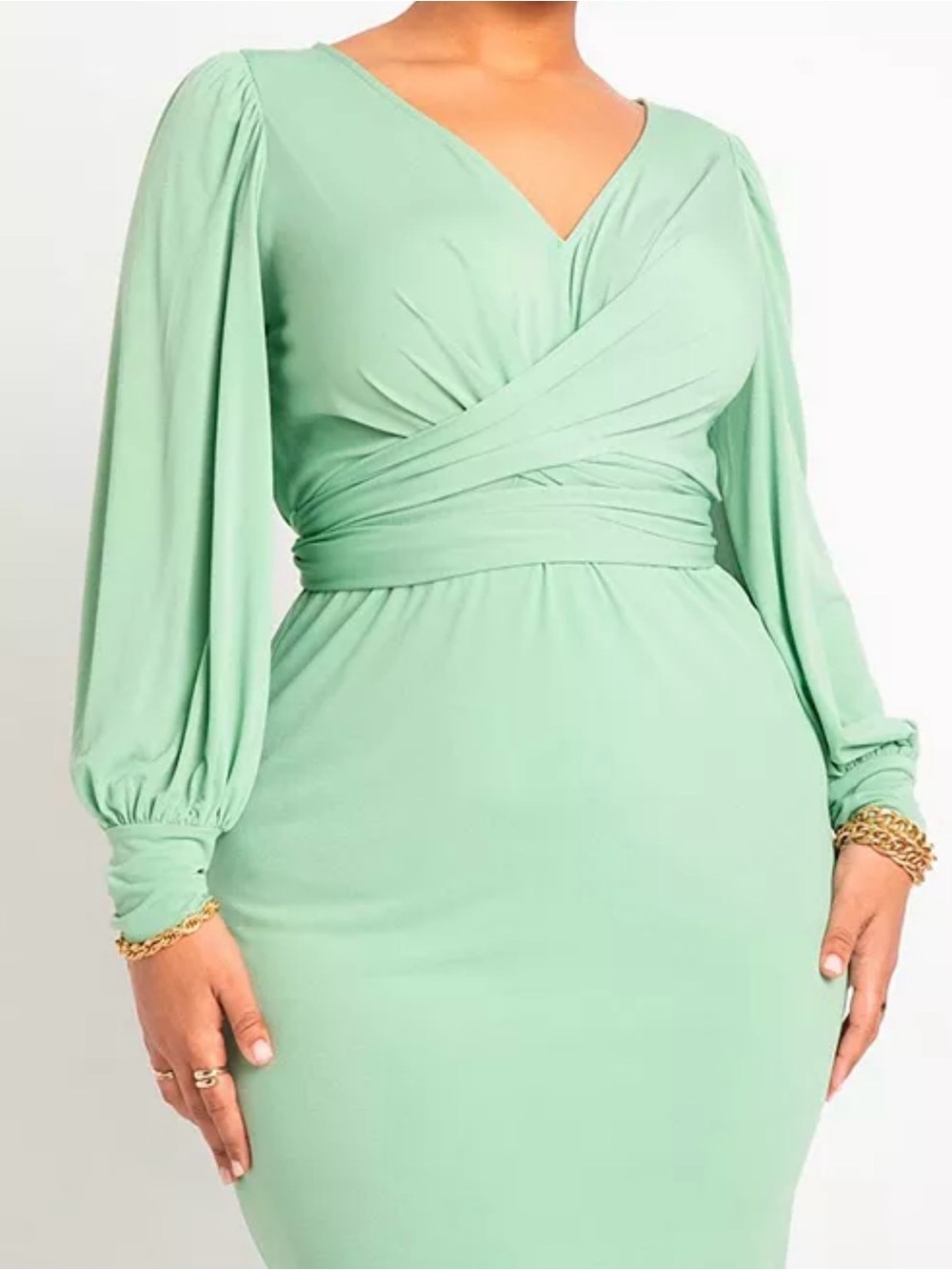 ELOQUII Women's Plus Size Cross Front Midi Dress Sz 24
